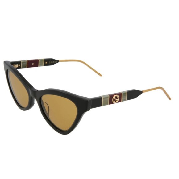 Gucci Cat Eye Black Acetate Frawo Sunglasses - Picture 1 of 3
